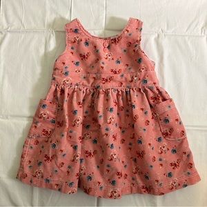 Pink Floral Corduroy Baby Dress 6M